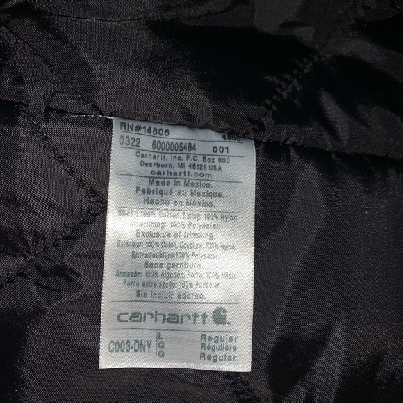 Carhartt work jacket navy blue with peace patch - Picture 13 of 15